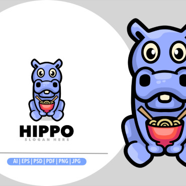 Mascot Hippo Logo Templates 377530