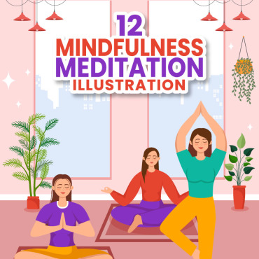 Meditation Mindfulness Illustrations Templates 377534