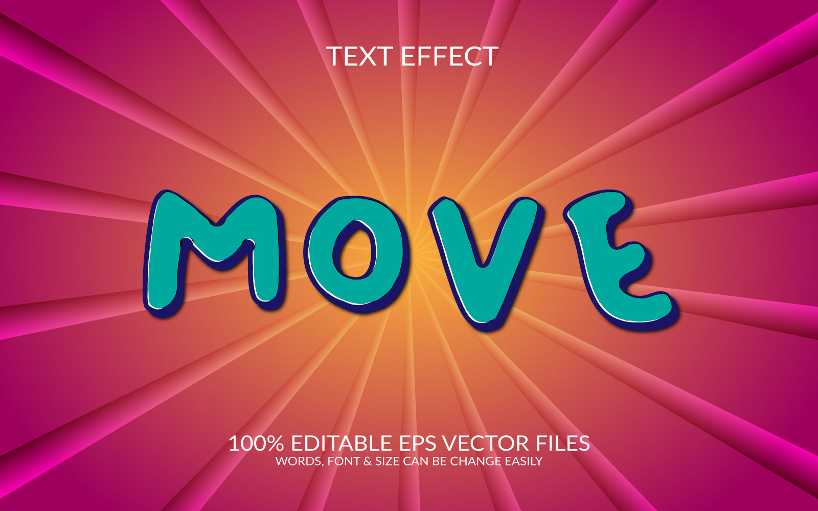 Move 3D Editable Vector Eps Text Effect Template Design