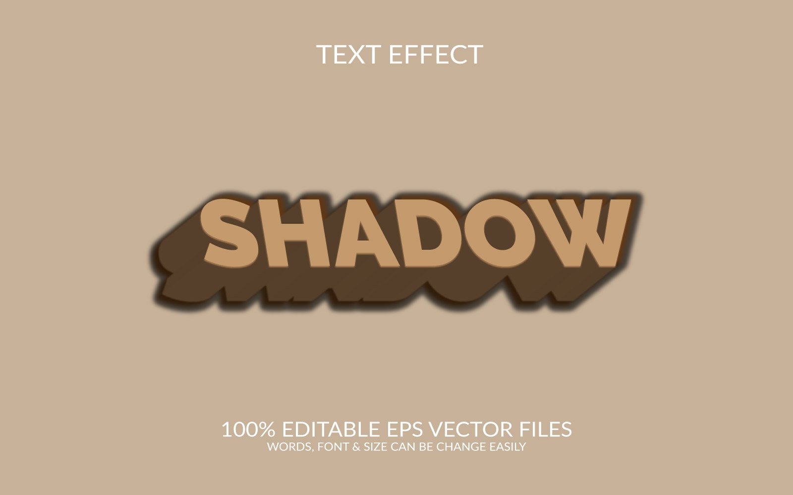 Shadow 3D Editable Vector Eps Text Effect Template Illustration