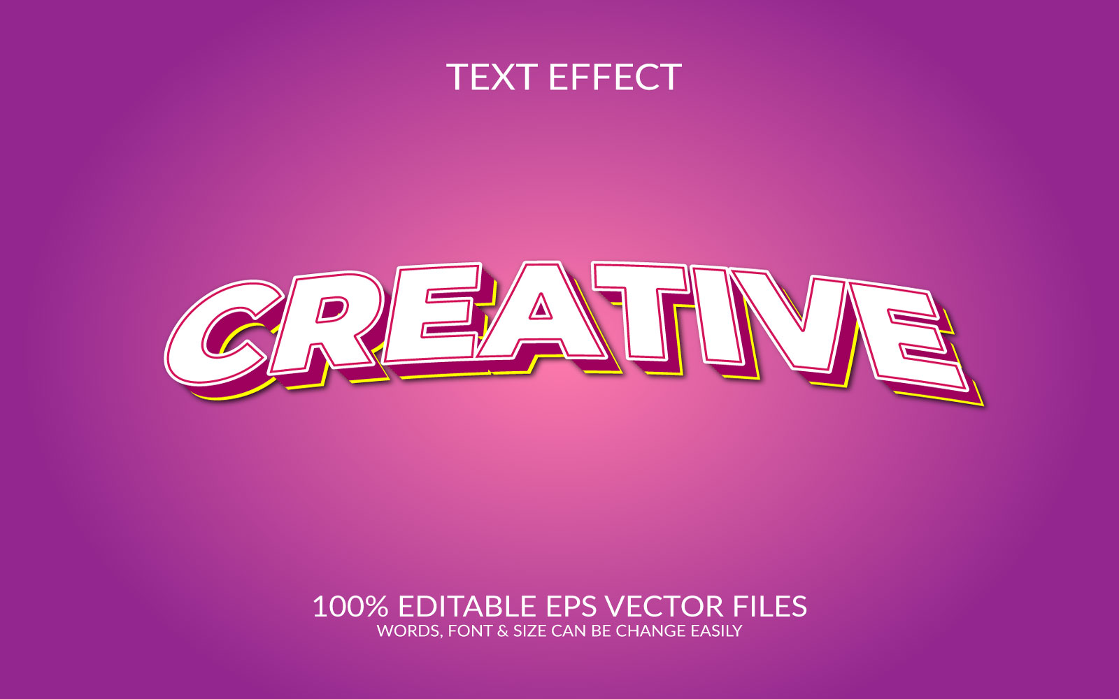 Creative 3D Editable Vector Eps Text Effect Template Illustration