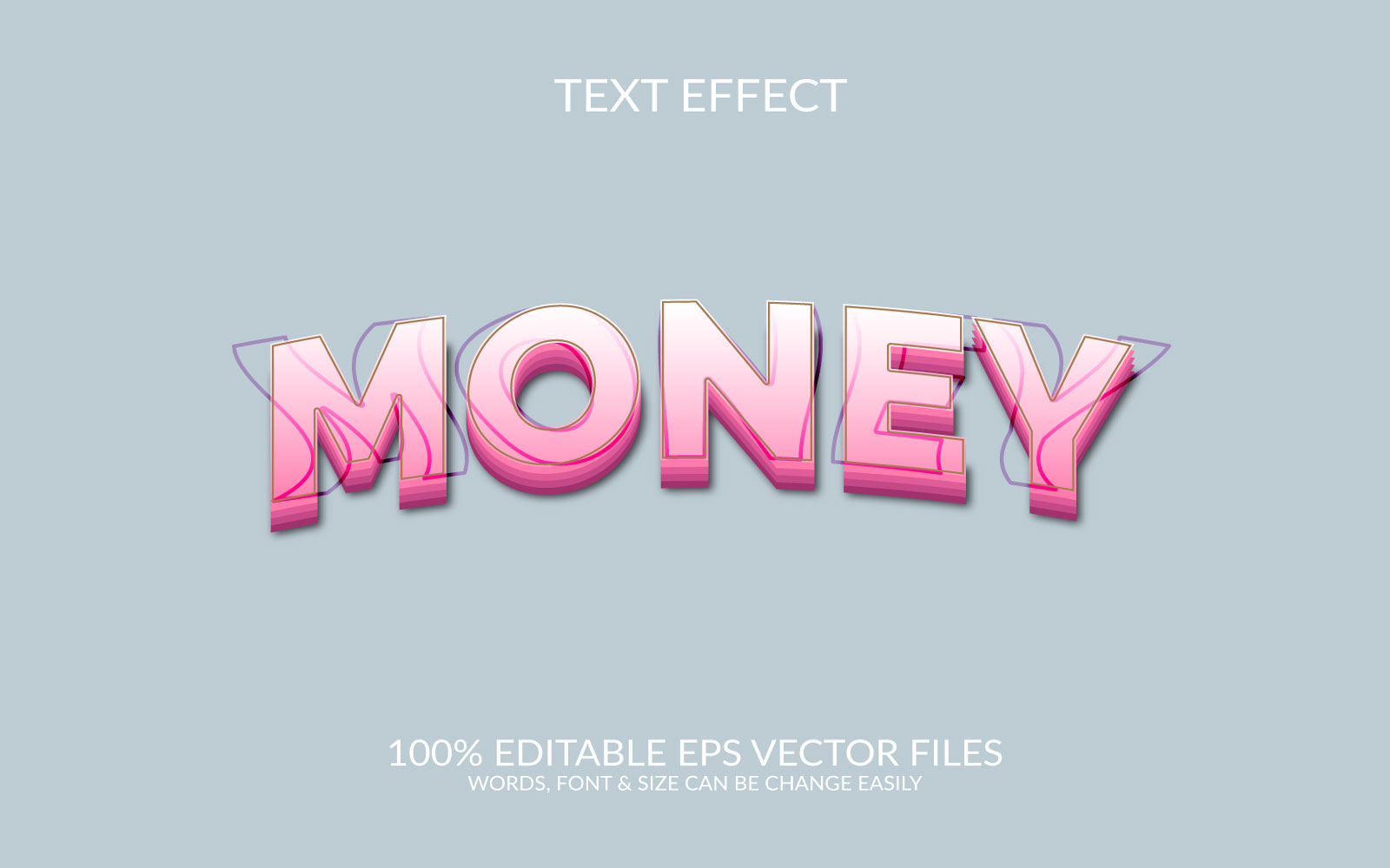 Money  3D Editable Vector Eps Text Effect Template