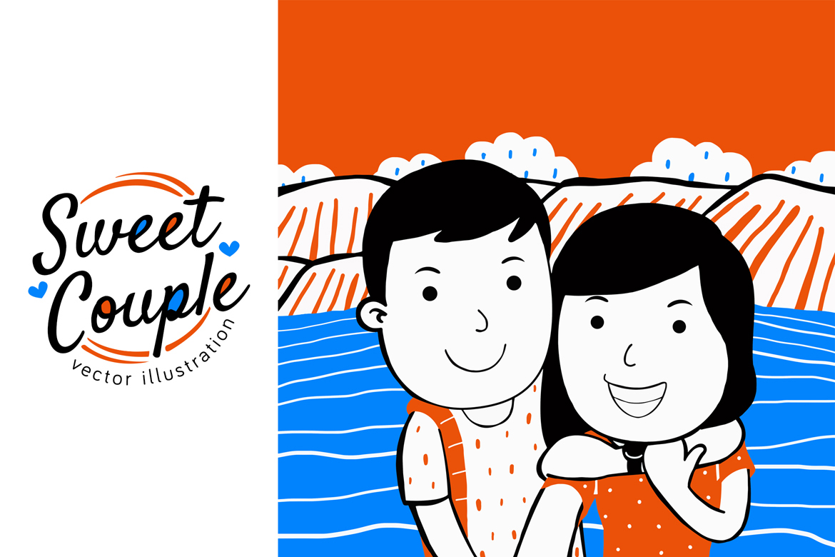 Sweet Couple Vector Illustration #01