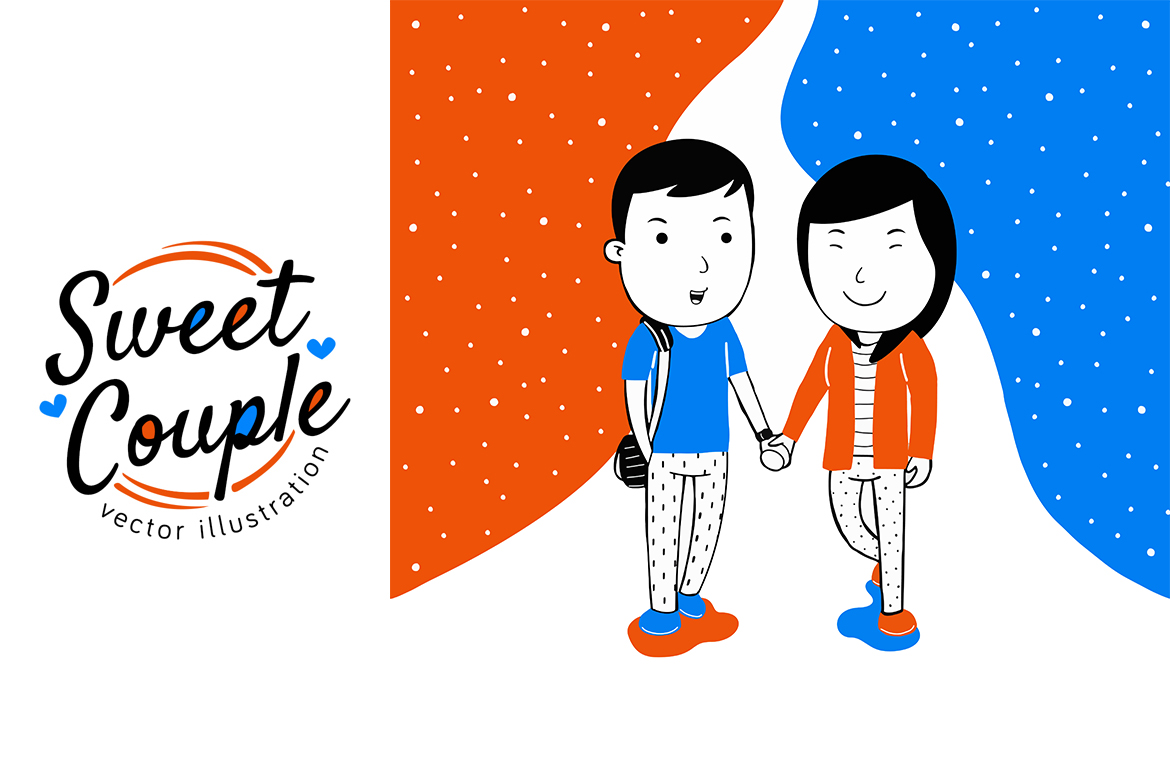 Sweet Couple Vector Illustration #02