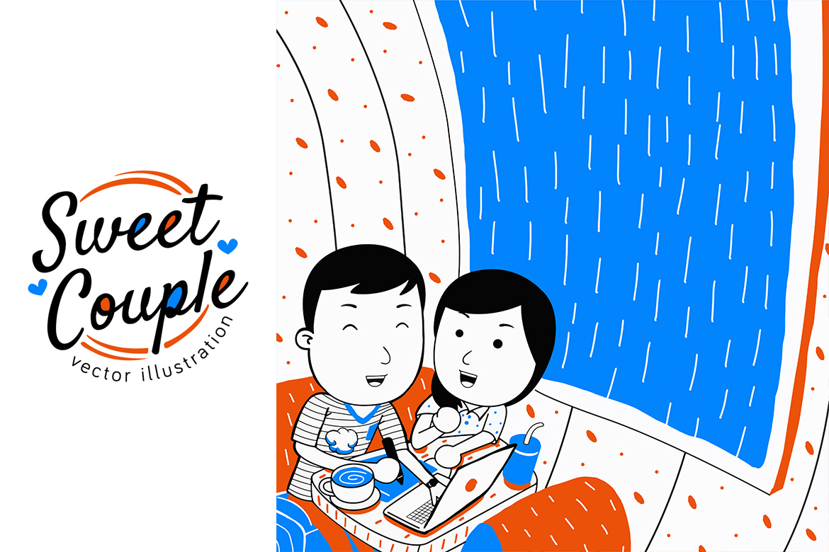 Sweet Couple Vector Illustration #05