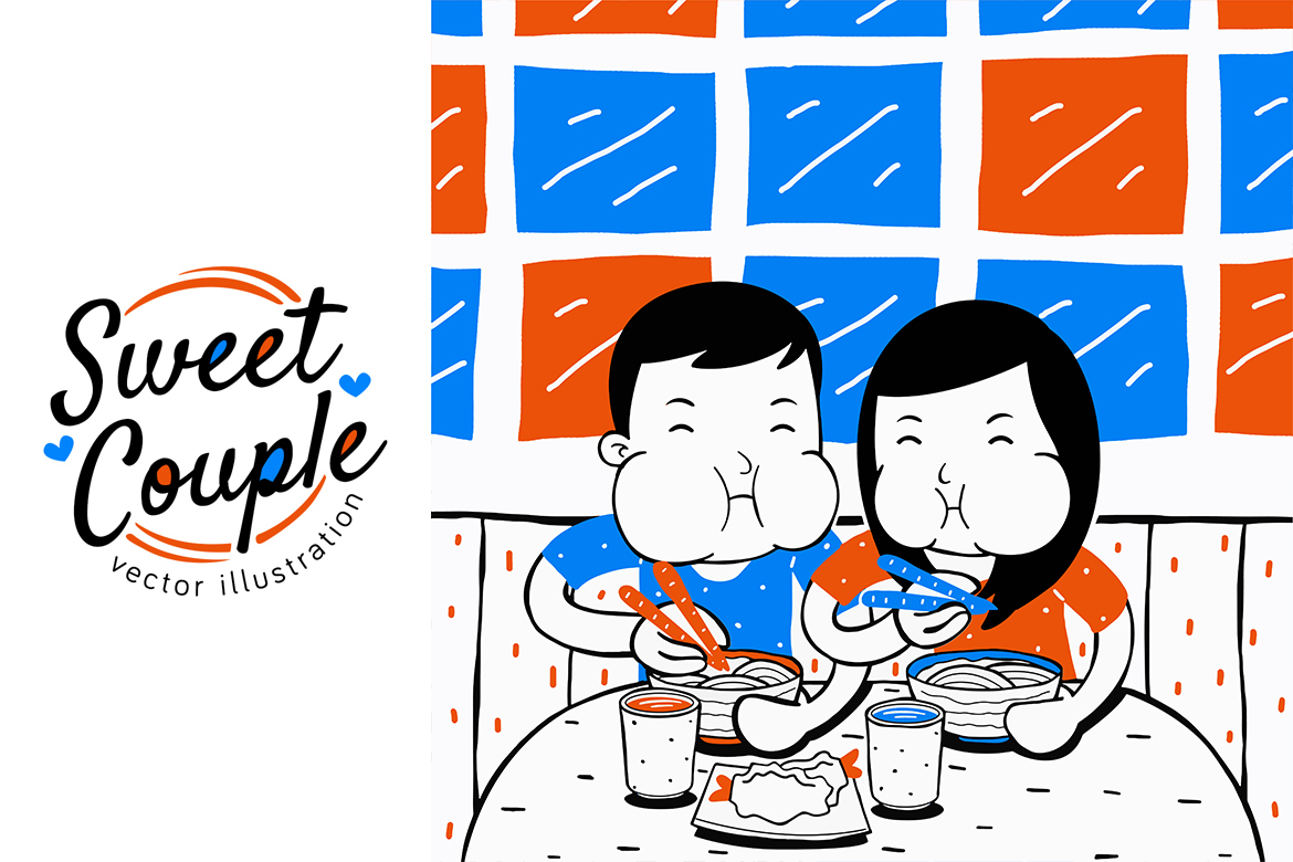 Sweet Couple Vector Illustration #13