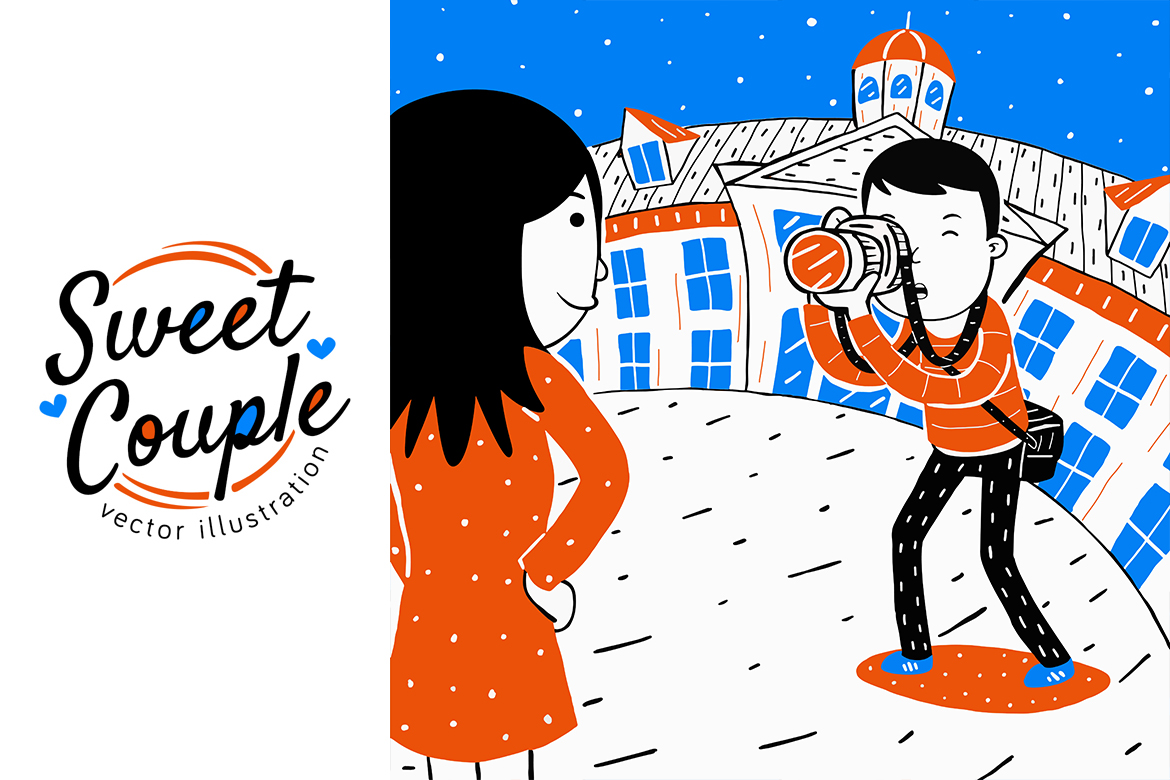 Sweet Couple Vector Illustration #17