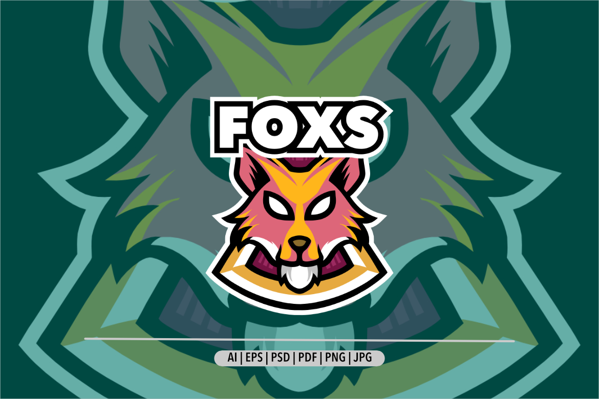 Fox mascot sport logo design template