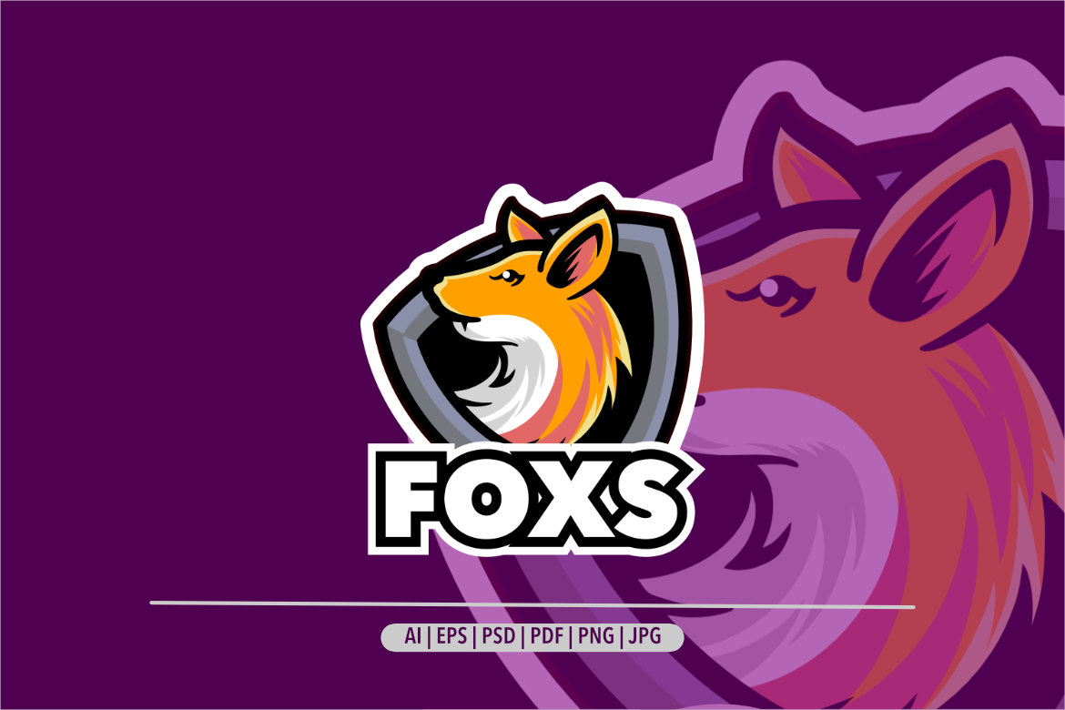 Fox emblem sport mascot symbol logo illustration design