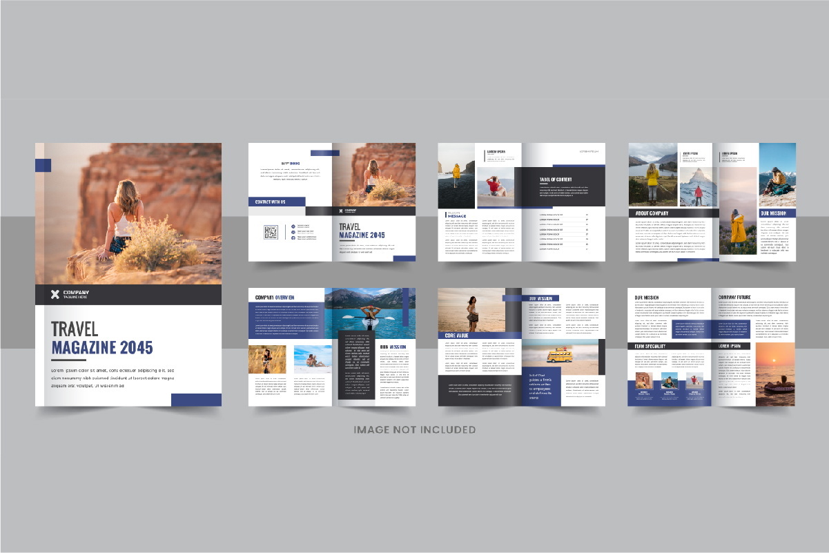 Travel Brochure design template or Travel Magazine template design Layout