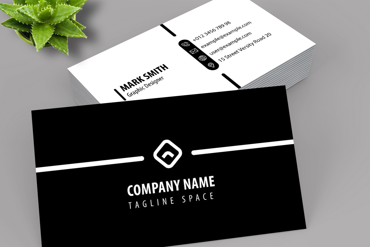 Corporate Black And White Business Card