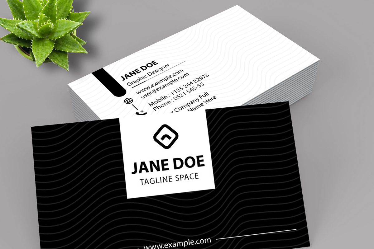 White Black And Business Cards Template