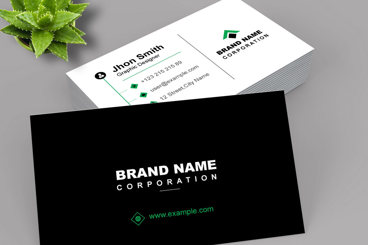 Black and White Business Cards Template