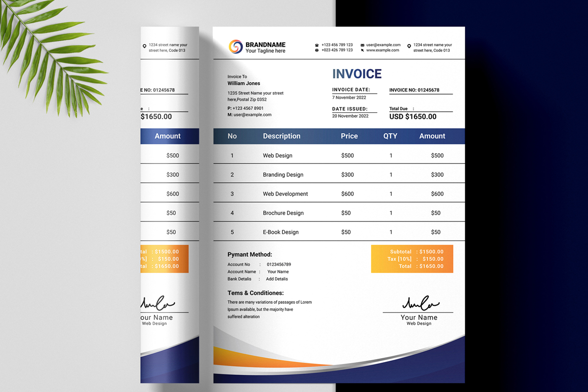 Pro Invoice Template Layout