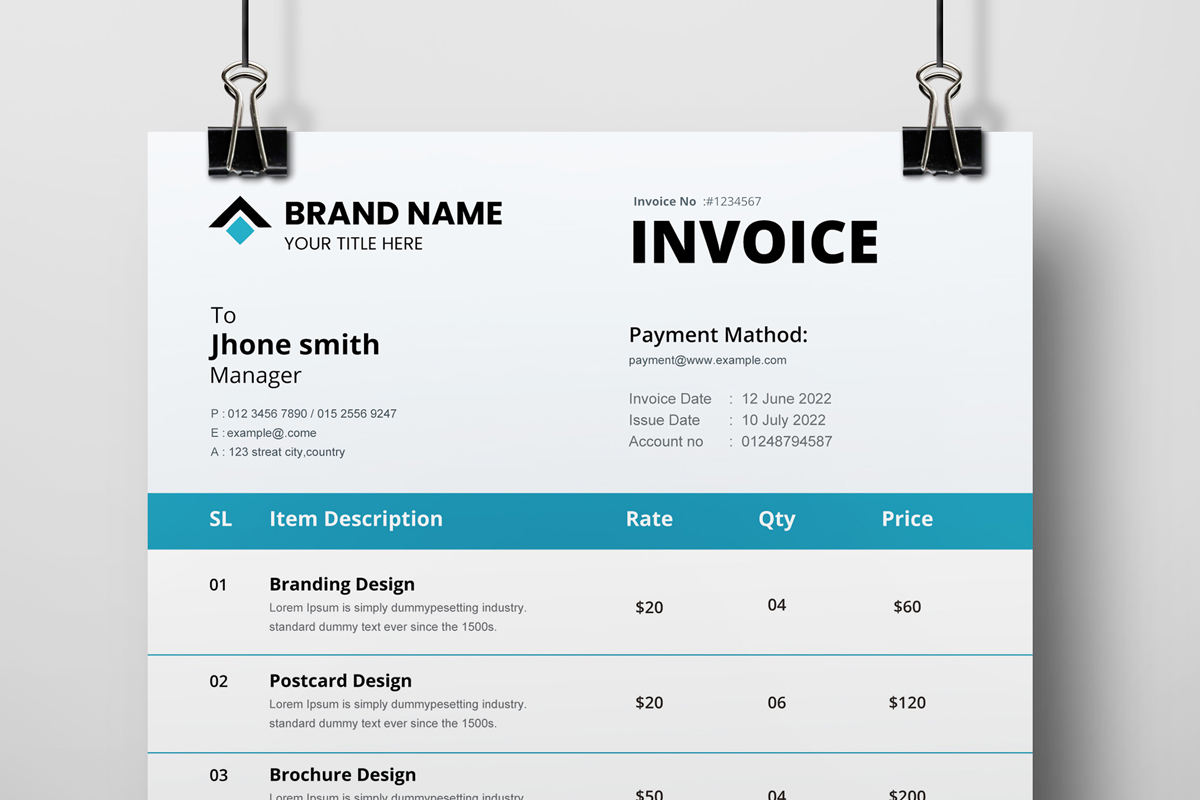 Simple Minimal Invoice Templates