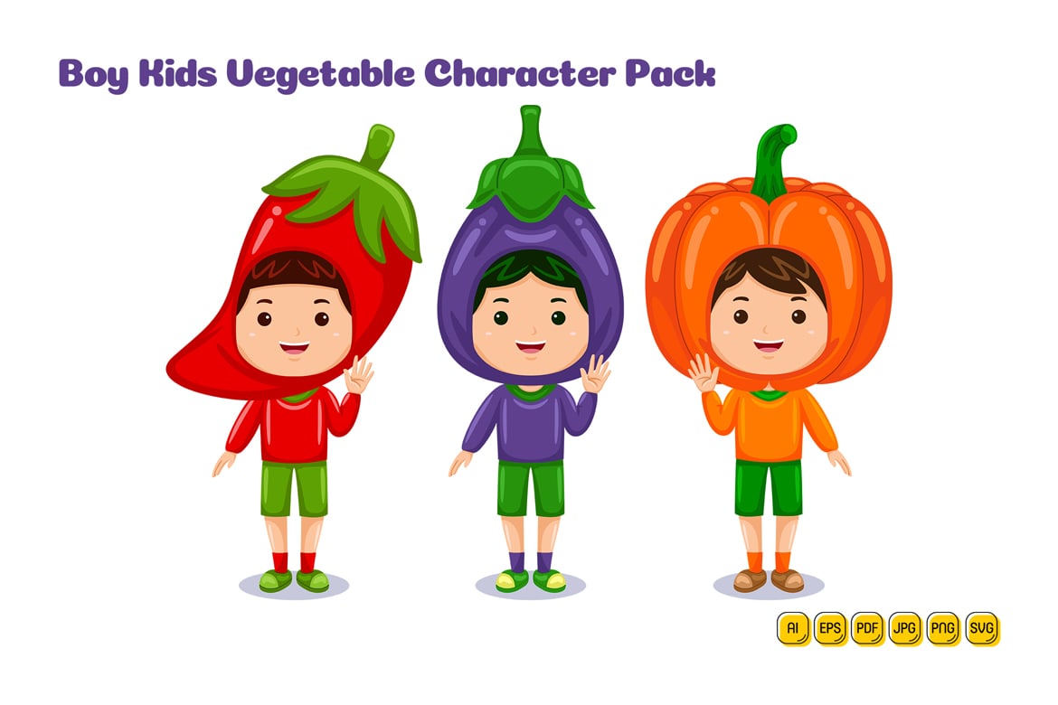 boy kids vegetable character costume #03