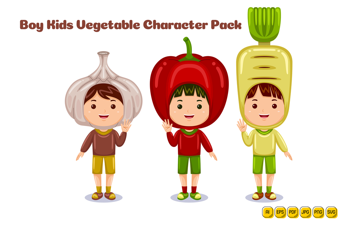 boy kids vegetable character costume #04