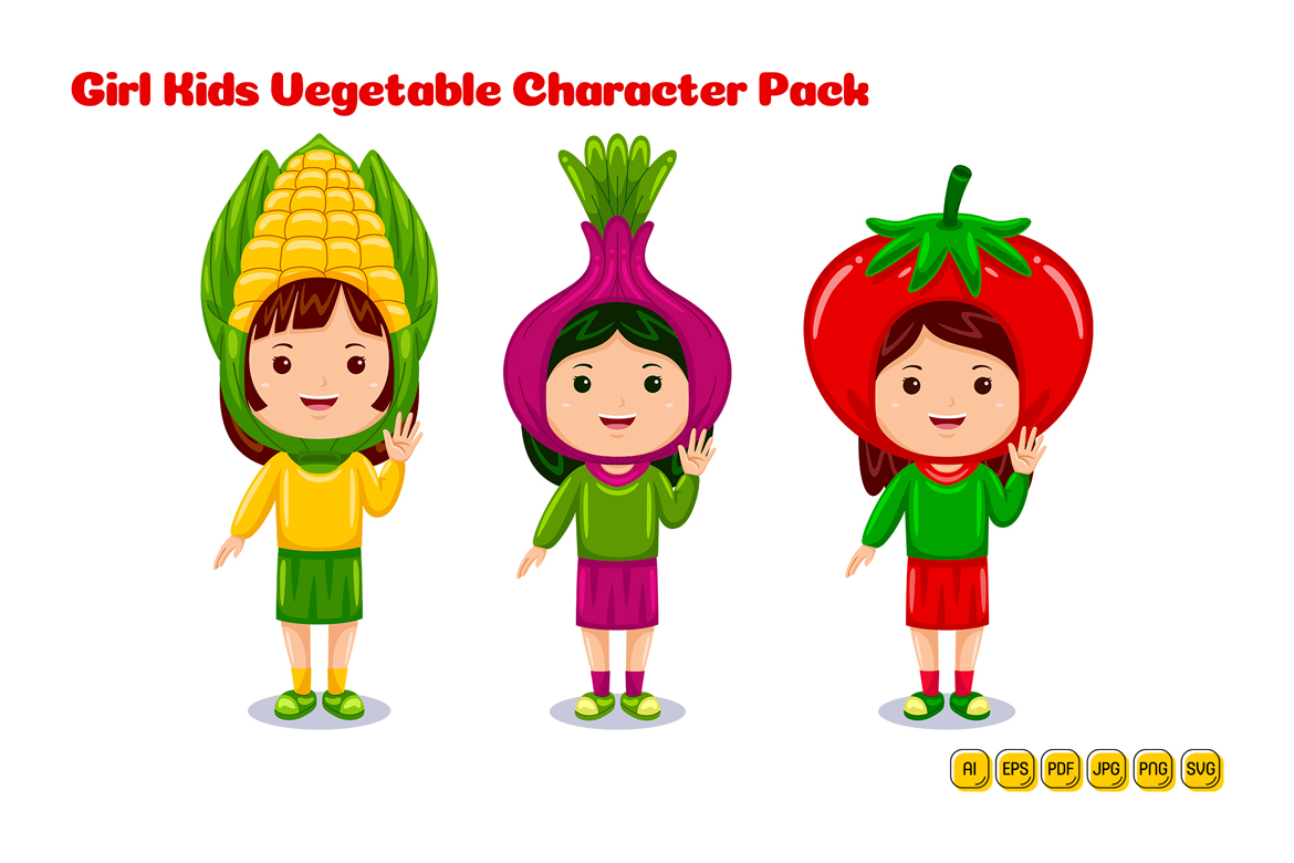 girl kids vegetable character costume #01