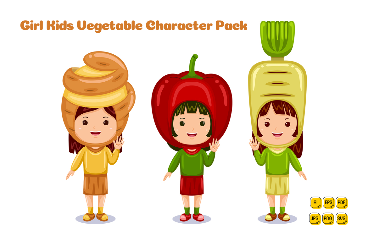 girl kids vegetable character costume #04