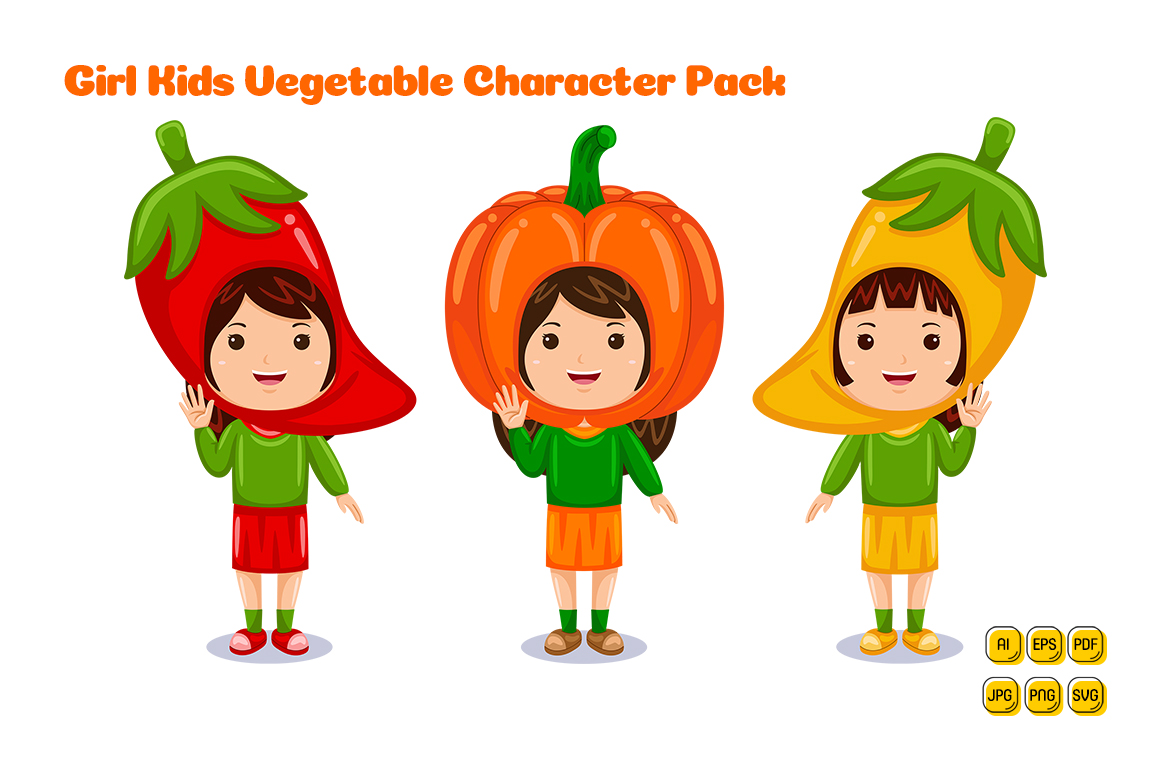 girl kids vegetable character costume #05