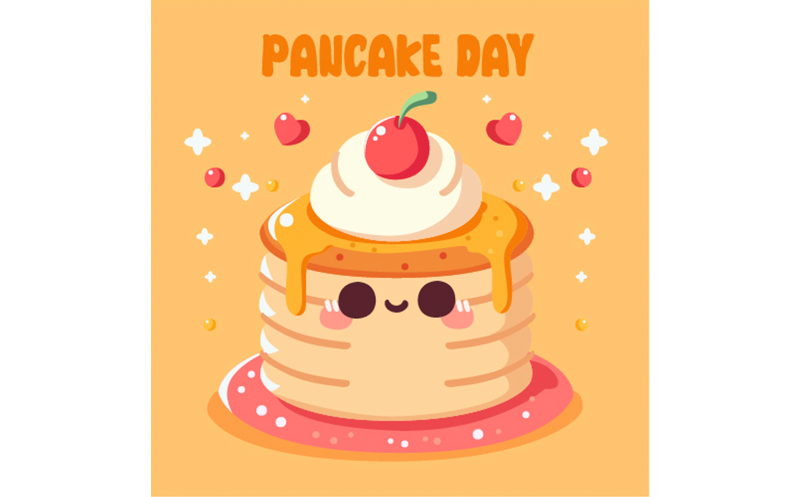 Flat Pancake Day Illustration