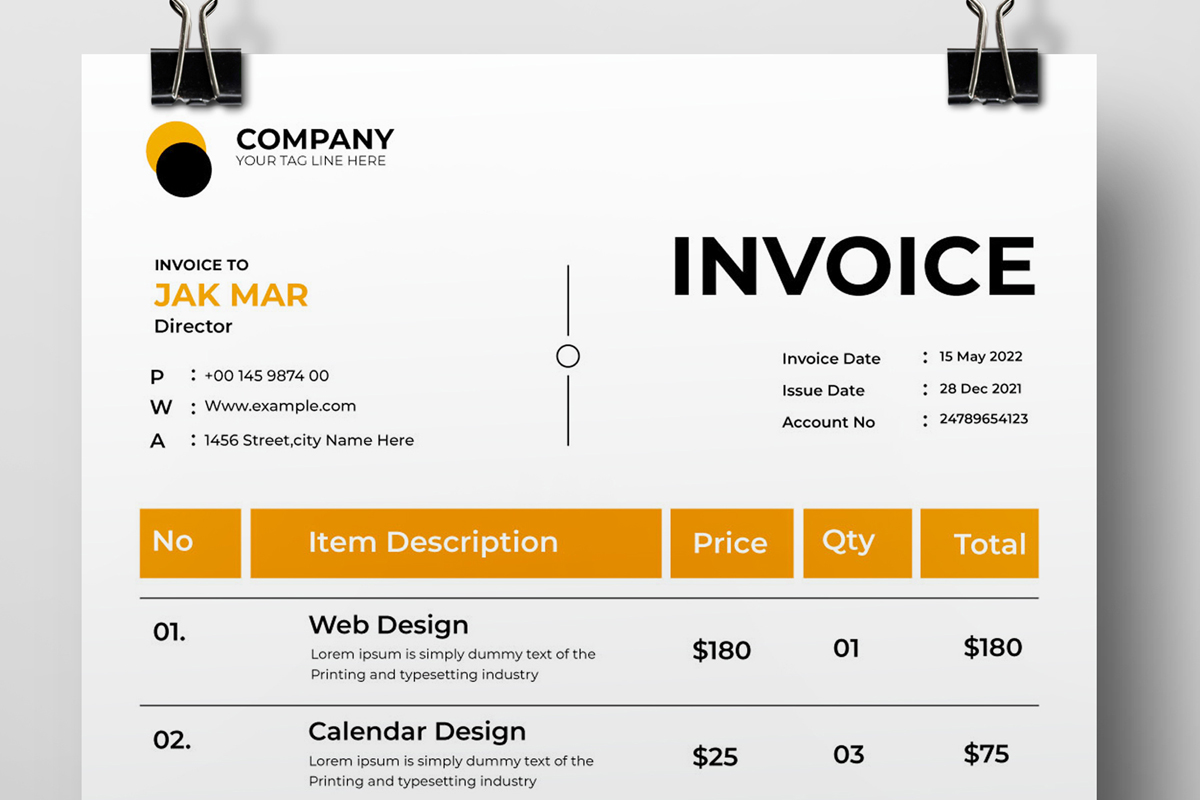 Invoice Design /Template Layout