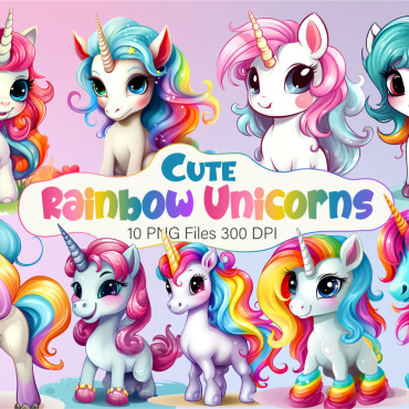 Rainbow Unicorn Illustrations Templates 377818
