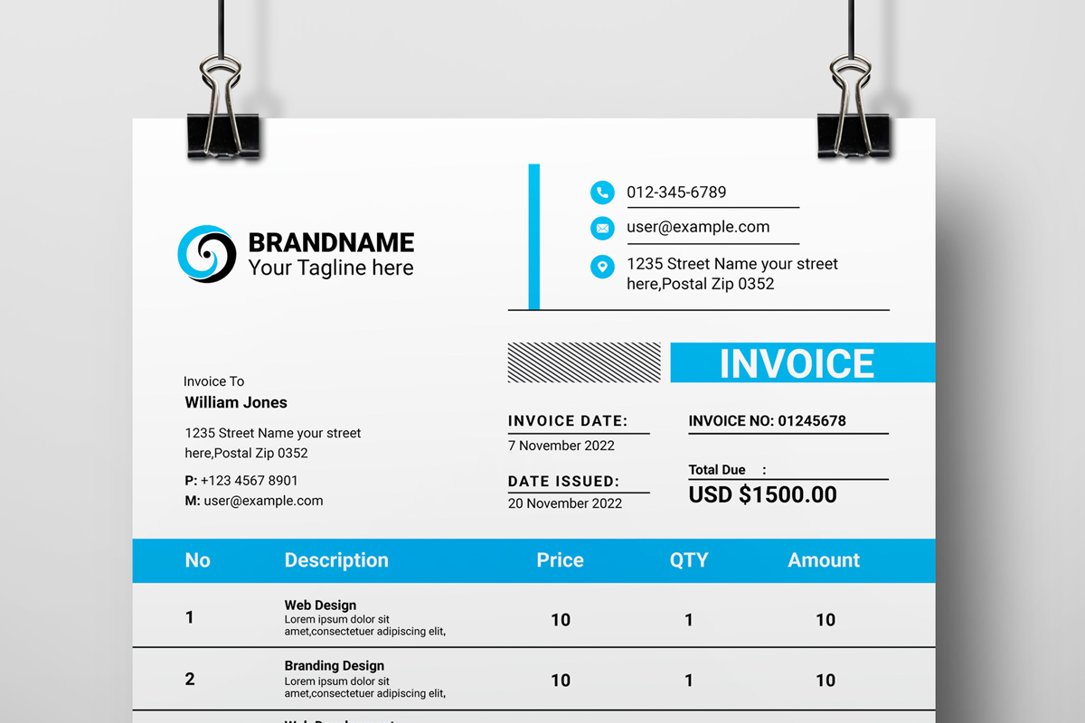 New Invoice Template Layout