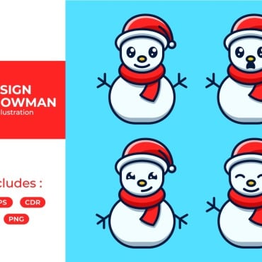 Snowman Cartoon Illustrations Templates 377873