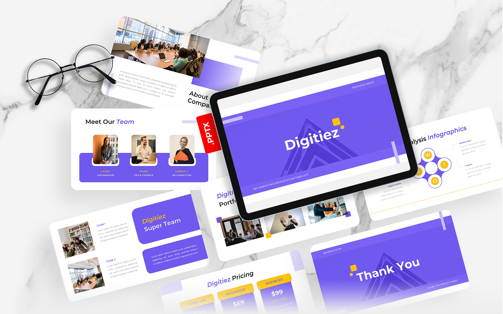 Digitiez - SEO Marketing PowerPoint Template