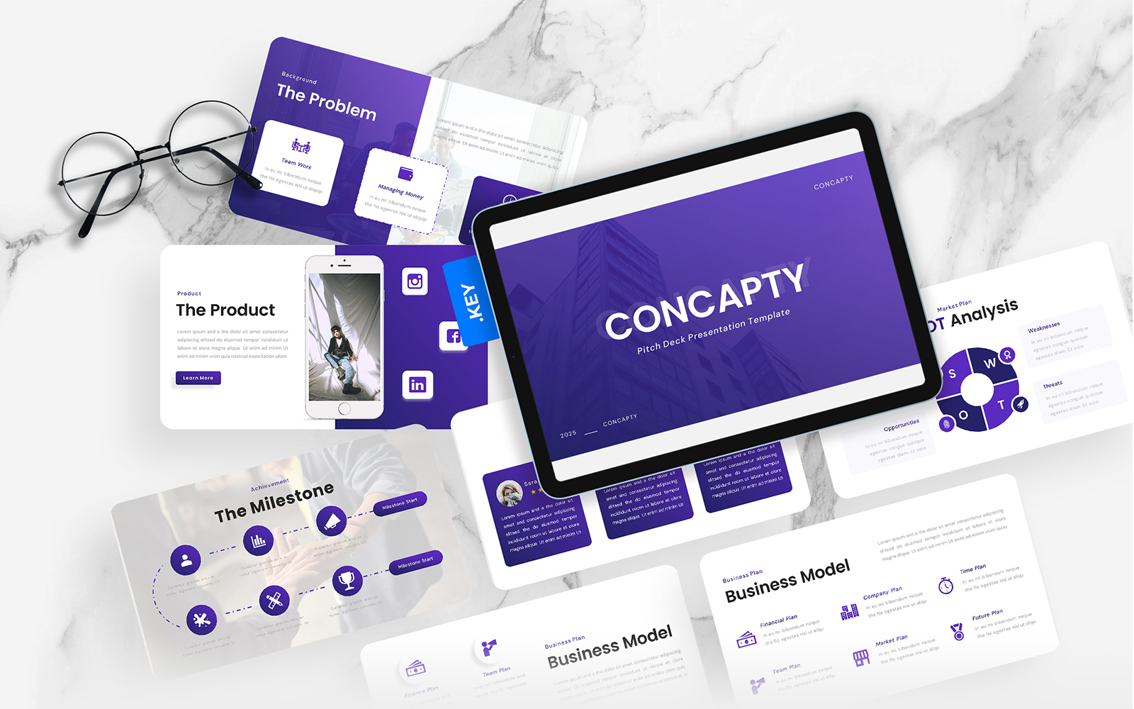 Concapty – Multipurpose Pitch Deck Keynote Template