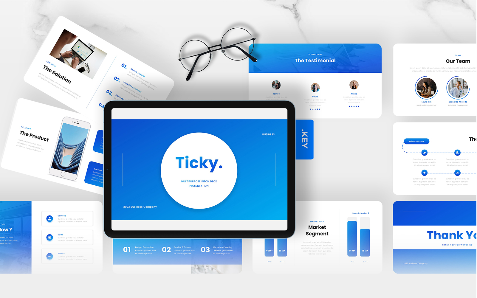 Ticky - Multipurpose Pitch Deck Keynote Template