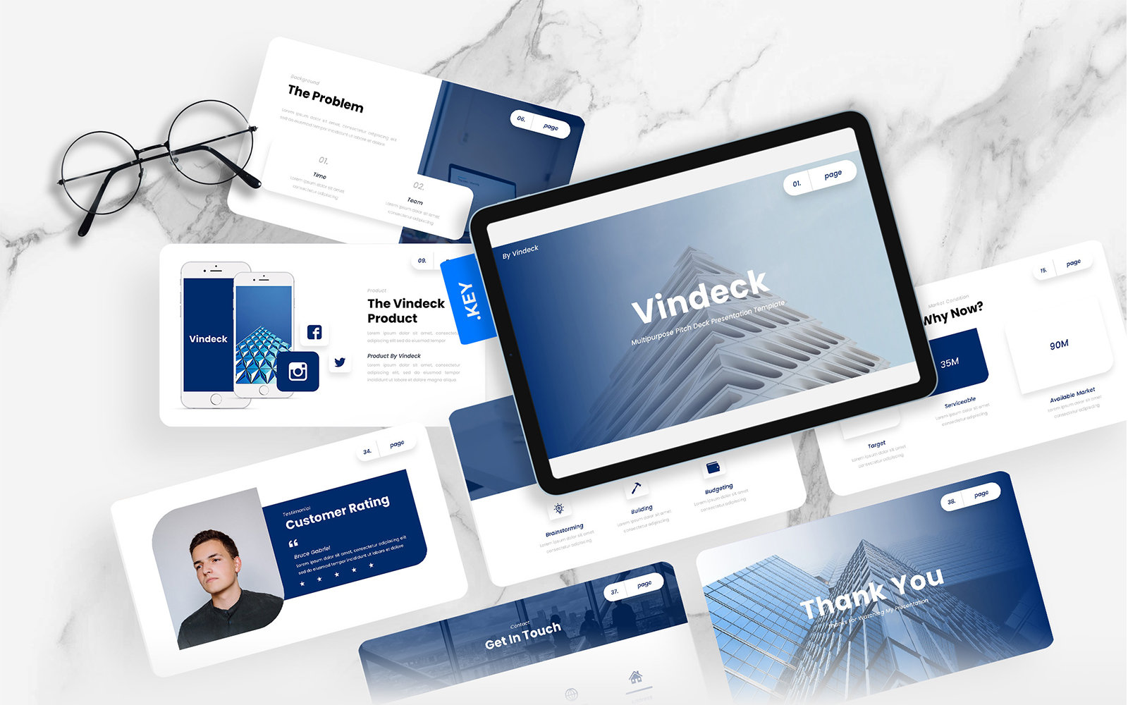 Vindeck – Multipurpose Pitch Deck Keynote Template