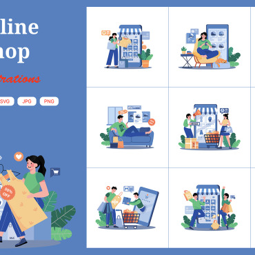 Shopping Online Illustrations Templates 378175