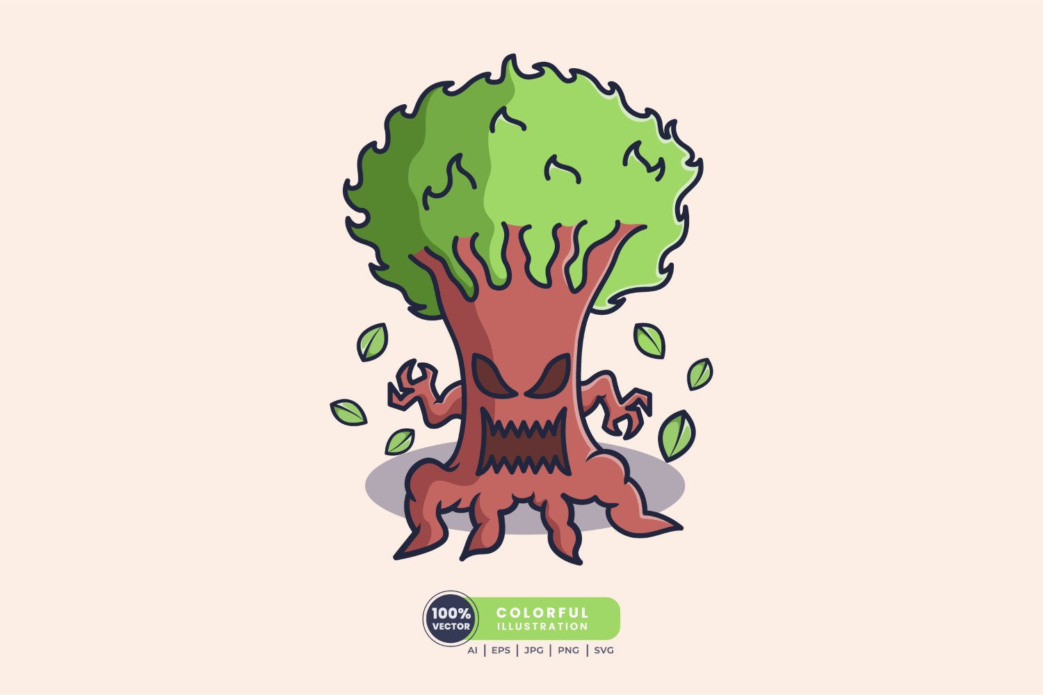 Tree Monster Vector Illustration