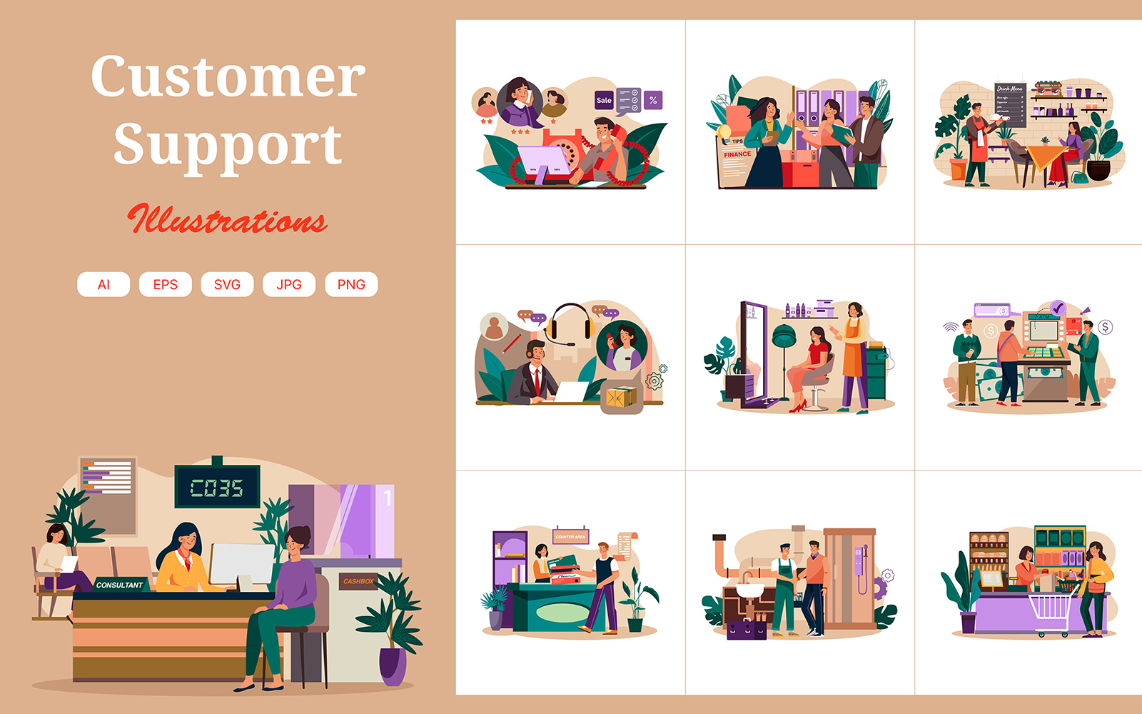 M628_Customer Support Illustration Pack 1
