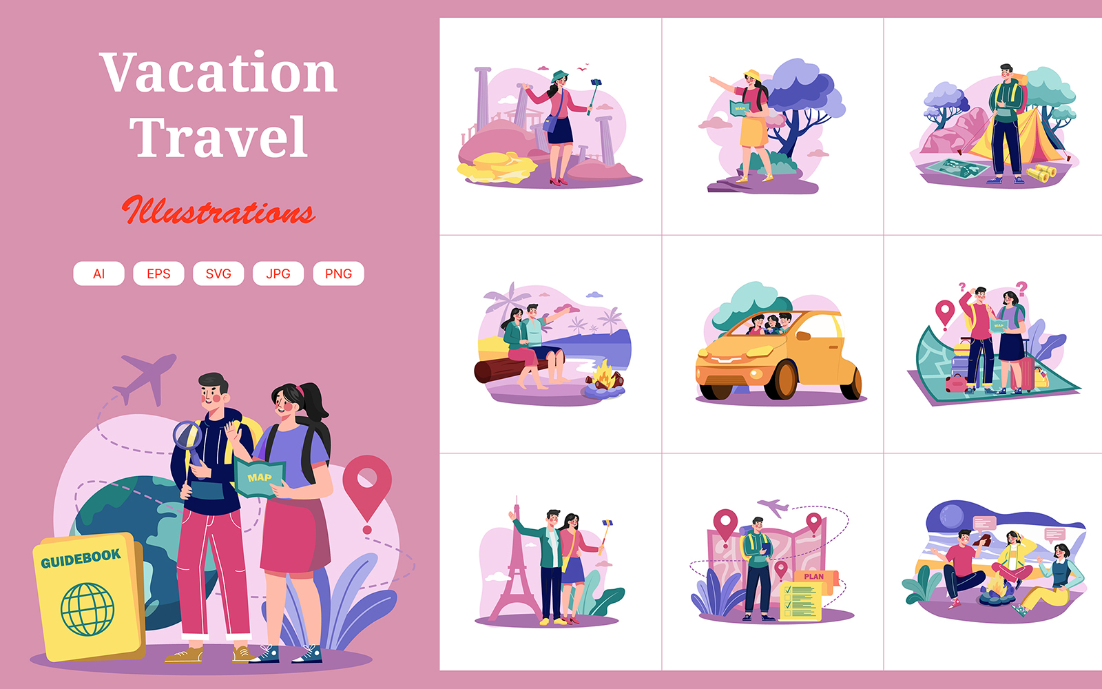 M627_Vacation Travel Illustration Pack 3