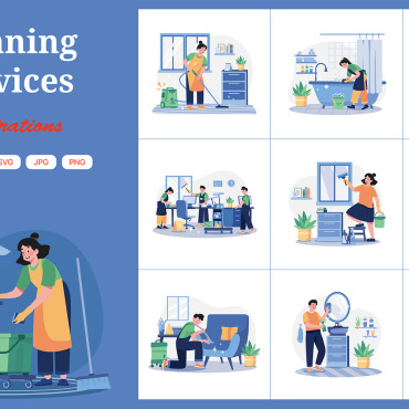 House Clean Illustrations Templates 378268