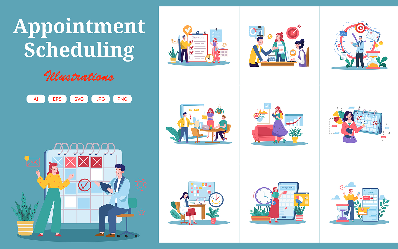 M605_Appointment Scheduling Illustration Pack 1