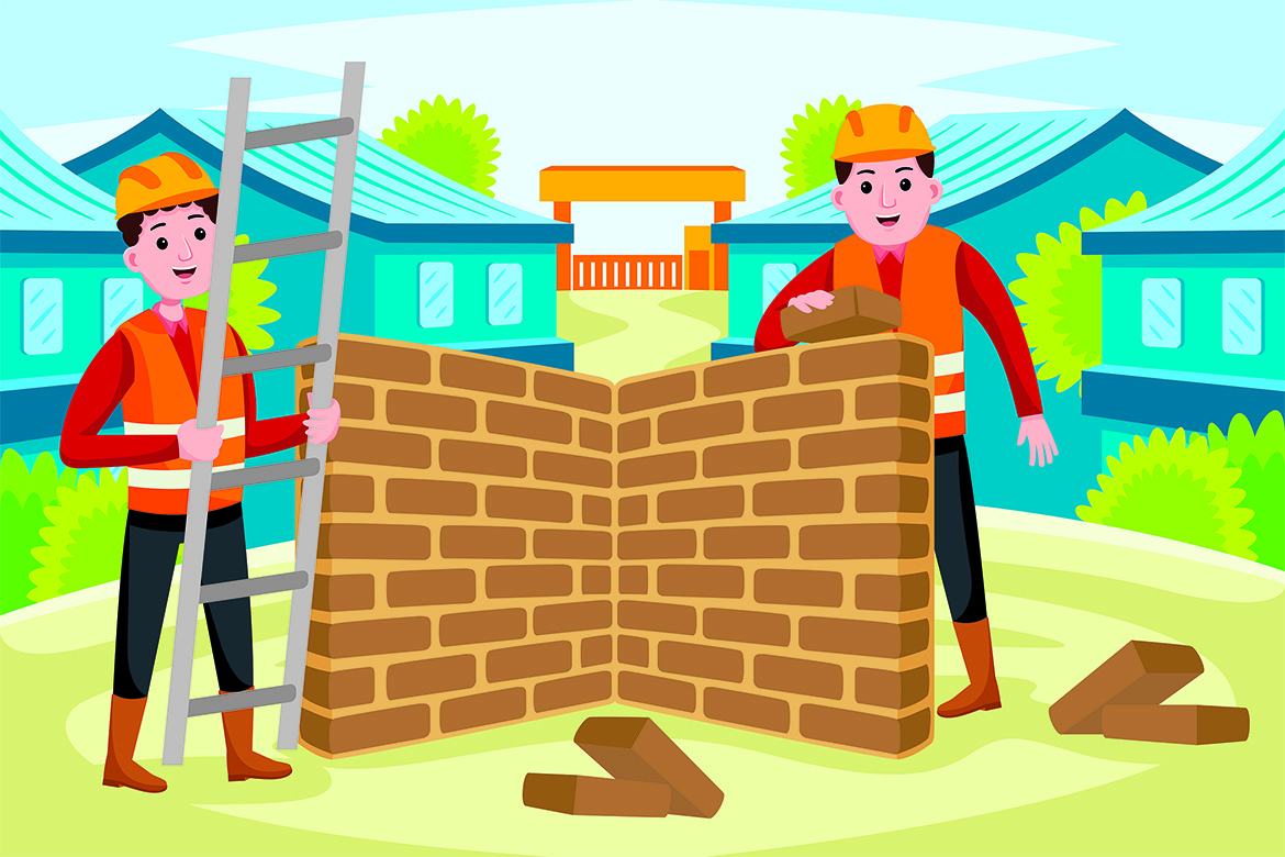 Builders Profession Vector Illustration