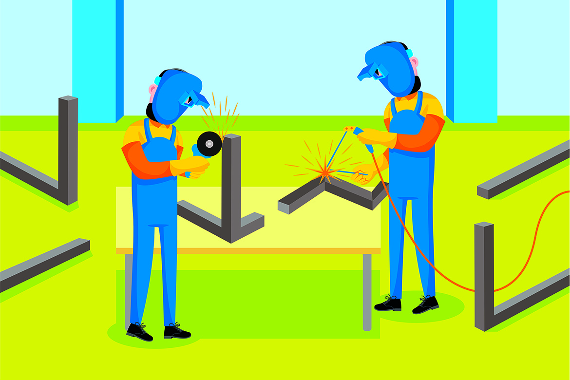 Welder Profession Vector Illustration