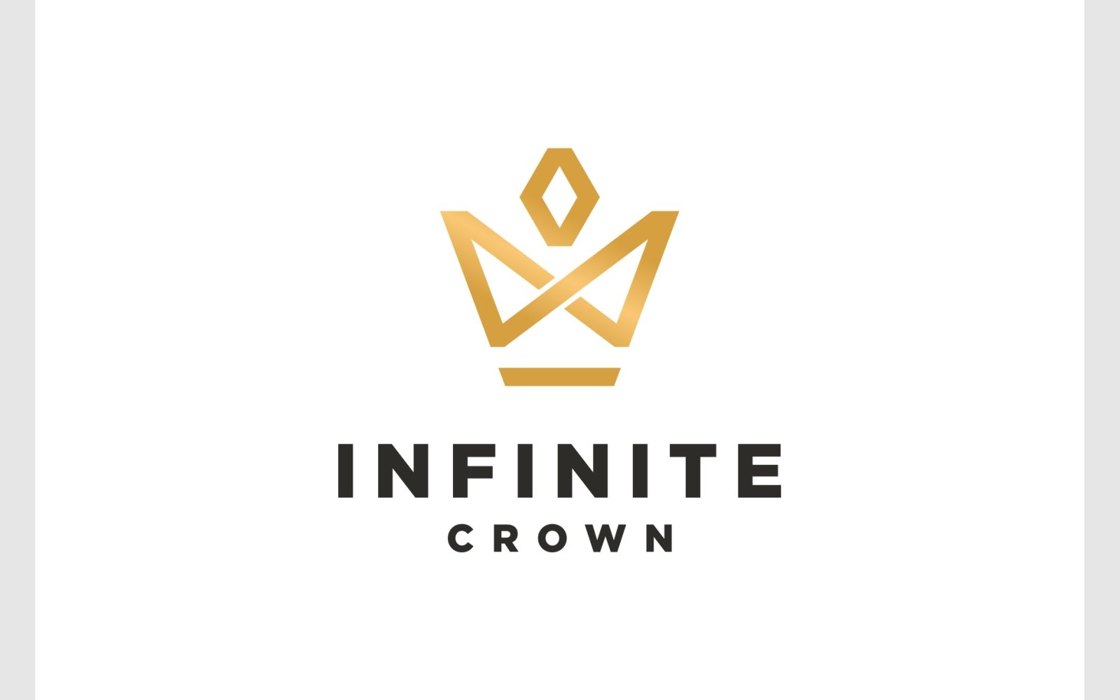 Infinity Crown Gold Luxury Logo