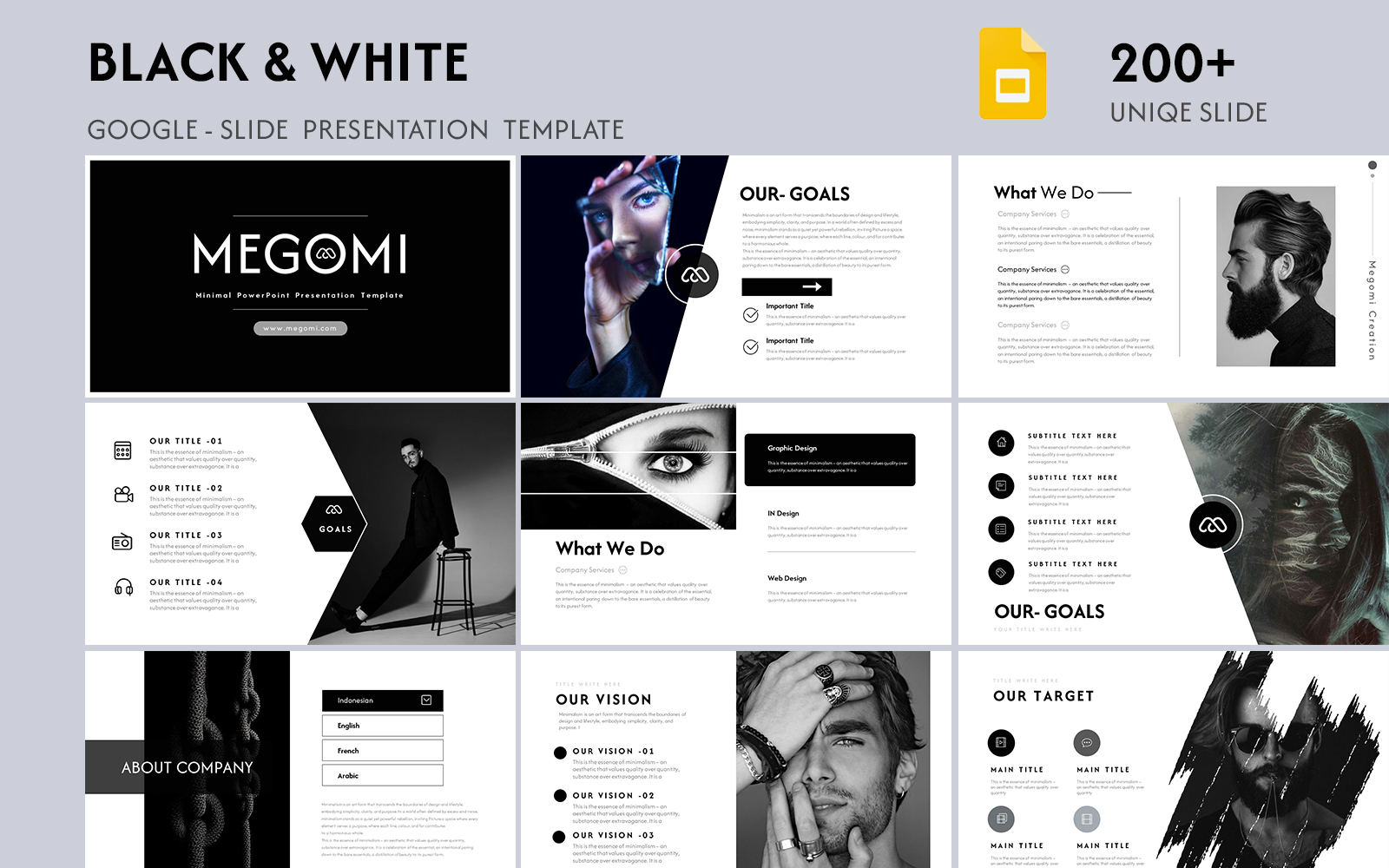 Megomi Minimal Google Slide Presentation Template