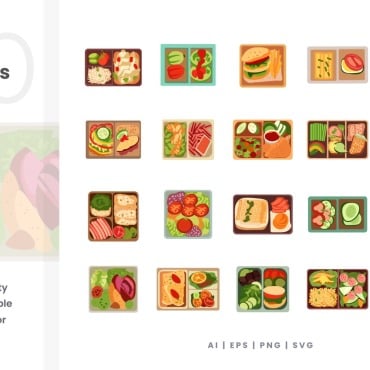 Lunches Collection Illustrations Templates 378461