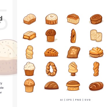 Bread Flat Illustrations Templates 378462
