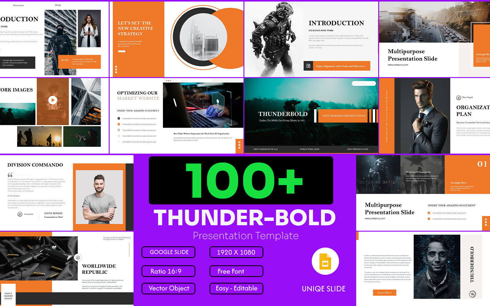 Thunder-Bold Google Slide Presentation Template