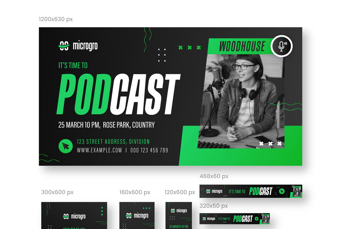 Podcast Web Banner Ads Template