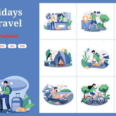 Holiday Journey Illustrations Templates 378710