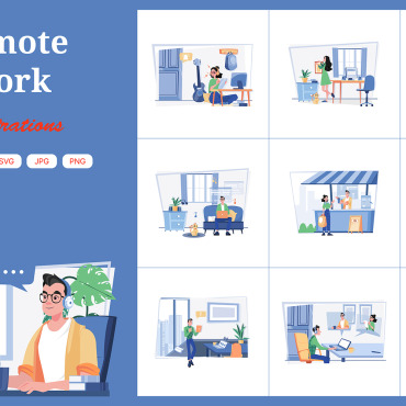 Remote Work Illustrations Templates 378755