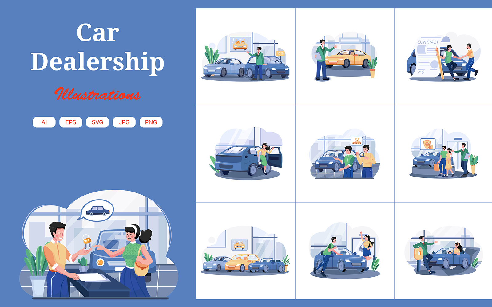 M559_Car Dealership Illustration Pack